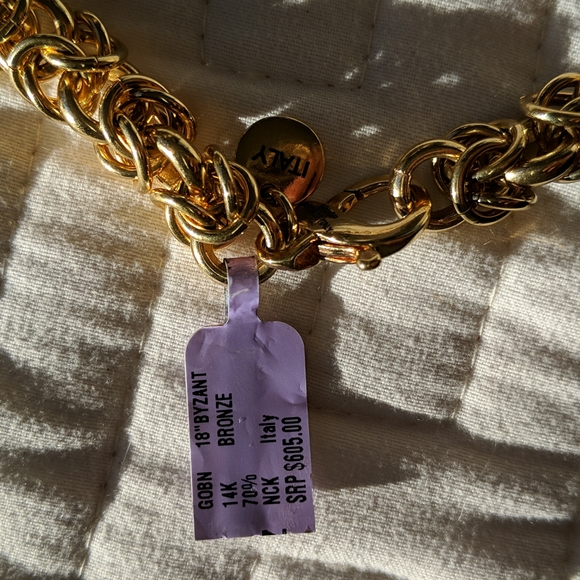 Italian 18" necklace, 14k gold plated bronze filled - Picture 2 of 4